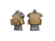 Lancer Tactical CA 305 Modular Chest Rig MOLLE Vest with Triple Magazine Pouches Tan