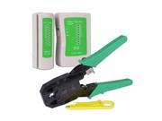 Network Cable Tester with RJ 45 RJ 11 Crimping Tool Cut Strip Cutter