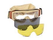 Lancer Tactical Airsoft Safety Eye Protection Interchangeable Lens Goggles Tan Frame