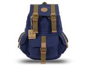 Rakuda Vintage Canvas Travel Backpack with Padded Camera Case Compartment Blue