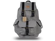 Rakuda Large Vintage Canvas Travel Backpack with Leather Straps Hiking Bag Grey