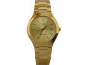 Casio Mens Stainless Steel Analog Watch Gold w Gold Dial Batons MTP 1170N 9A