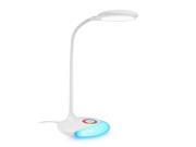 LED Living Color Rechargeable USB Touch Lamp w Multiple Color Settings White