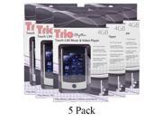 5 Pack Trio Rhythm 2.8 Touch 4GB MP3 MP4 USB Music Video Player Camera Black