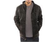 Alta Men s Motorcycle Faux Leather Jacket Fleece Lined with Zippered Pockets Black M
