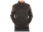 Alta Men s Motorcycle Bomber Faux Leather Jacket Fleece Lined with Zip Pockets Black M