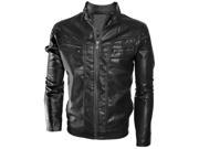 Alta Men s Motorcycle Faux Leather Jacket Quilted Lining Zip Up Outerwear Black XL