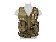 Lancer Tactical Cross Draw Magazine and Pistol Holster Adjustable Vest with Belt Camo Tropic CA 310MT