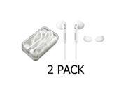 2 Pack Samsung OEM Wired 3.55mm Headset with Mic Volume Control White Case