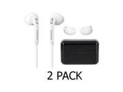 2 Pack Samsung OEM Wired 3.55mm Headset with Volume Control Black Case