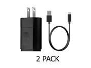 2 Pack LG Travel Wall Charger Adapter MCS 02WR w USB Cable to Micro USB Cable