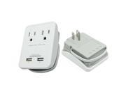RND Compact Power Station 2.4 Amp Dual USB Ports 2 AC Outlet Wall Charger with an attached 7 inch Micro USB cable for charging iPhone iPad Samsung Galaxy Ta