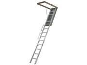 AL258P Everest 350 lbs. Load Capacity 25 1 2 in. x 63 in. Open Ceiling Aluminum Attic Ladder for 12 ft. Ceiling Heights