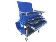 8013ABLDELUXE Service Cart with Locking Top and Locking Drawer Blue