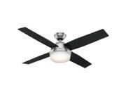59216 52 in. Dempsey Brushed Nickel Ceiling Fan with Light and Remote