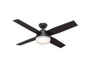 59251 52 in. Dempsey Matte Black Ceiling Fan with Light and Remote