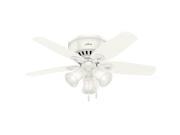 51090 42 in. Builder Low Profile Snow White Ceiling Fan with Light