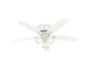 53326 52 in. Builder Low Profile Snow White Ceiling Fan with Light