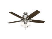 53338 52 in. Donegan Brushed Nickel Ceiling Fan with Light