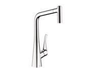 Hansgrohe 14820001 Metris 2 Spray HighArc Kitchen Faucet Pull Out Chrome