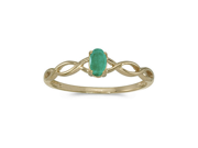 10k Yellow Gold Oval Emerald Ring Size 5