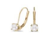 14k Yellow Gold Freshwater Cultured Pearl Lever back Earrings