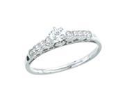 14K White Gold Classic Diamond QPID Engagement Ring 0.54 ctw