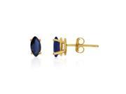 14k Yellow Gold Sapphire Marquise Earrings