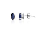 14k White Gold Sapphire Marquise Earrings