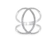 14k White Gold Negative Space Marquise Shaped Diamond Fashion Ring Size 5.5