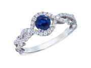 14k White Gold Sapphire and Diamond Braid Ring