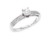 14K White Gold Milgrain Diamond QPID Engagement Ring 0.41 tcw