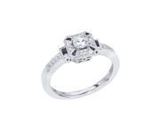 14K White Gold Classic Diamond QPID Engagement Ring 0.46 ctw
