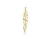14K Yellow Gold Diamond Feather Pendant with 18 14K Yellow Gold Diamond Feather Pendant with 18