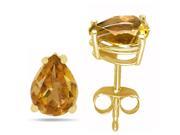 9x6 Pear Shape Citrine Earrings in 14k Yellow Gold 9x6 Pear Shape Citrine Earrings in 14k Yellow Gold