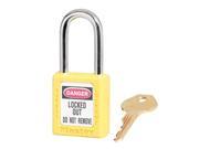 MASTER LOCK 410YLW Lockout Padlock KD Yellow 1 4 In. Dia.