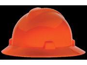 MSA Hi Viz Orange V Gard Class E G Type I Polyethylene Non Slotted Hard Hat