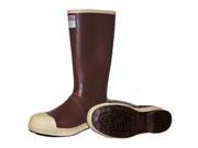 Snugleg Boot Size 8 Chevron Brown Sole 16 Inch Steel Toe Brick Red Neoprene Coating 1 pr