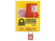 ELECTRICAL PLUG LOCKOUT CENTER WITH 3 RED STEEL PADLOCK 1 EA