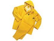 Rain Suit 3 Piece PVC Polyester 0.3500 Millimeters Thick Large Yellow 1 EA