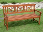 Vifah V100 Outdoor Wood Bench X Back Design
