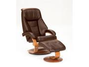 Mac Motion Expresso Leather Swivel Recliner with Ottoman