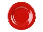 Excellante Crimson Melamine Collection 12 Inch Wide Rim Round Plate Pure Red Dozen
