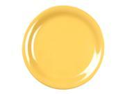 Excellante Yellow Melamine Collection 9 Inch Narrow Rim Round Plate Yellow Dozen