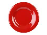 Excellante Crimson Melamine Collection 10 1 2 Inch Wide Rim Round Plate Pure Red Dozen