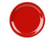 Excellante Crimson Melamine Collection 9 Inch Narrow Rim Round Plate Pure Red Dozen