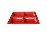 Excellanté Royal Red Collection 13 1 4 by 13 1 4 by 1.375 Inch Square 4 Section Compartment Tray Royal Red Each