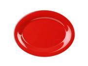 Excellante Color Crimson 12 by 9 Inch Oval Platter Pure Red Dozen