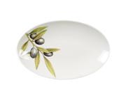 Excellante Sage Melamine Collection 10.125 by 6 1 2 Inch Oval Platter Heavy Weight Embossed Olive Each