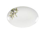 Excellante Sage Melamine Collection 18 1 2 by 11.625 Inch Oval Platter Heavy Weight Embossed Olive Each